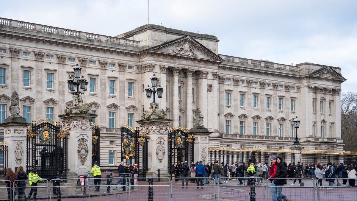 Frontansicht des Buckingham Palace in London Aufnahmedatum 9. Januar 2023.