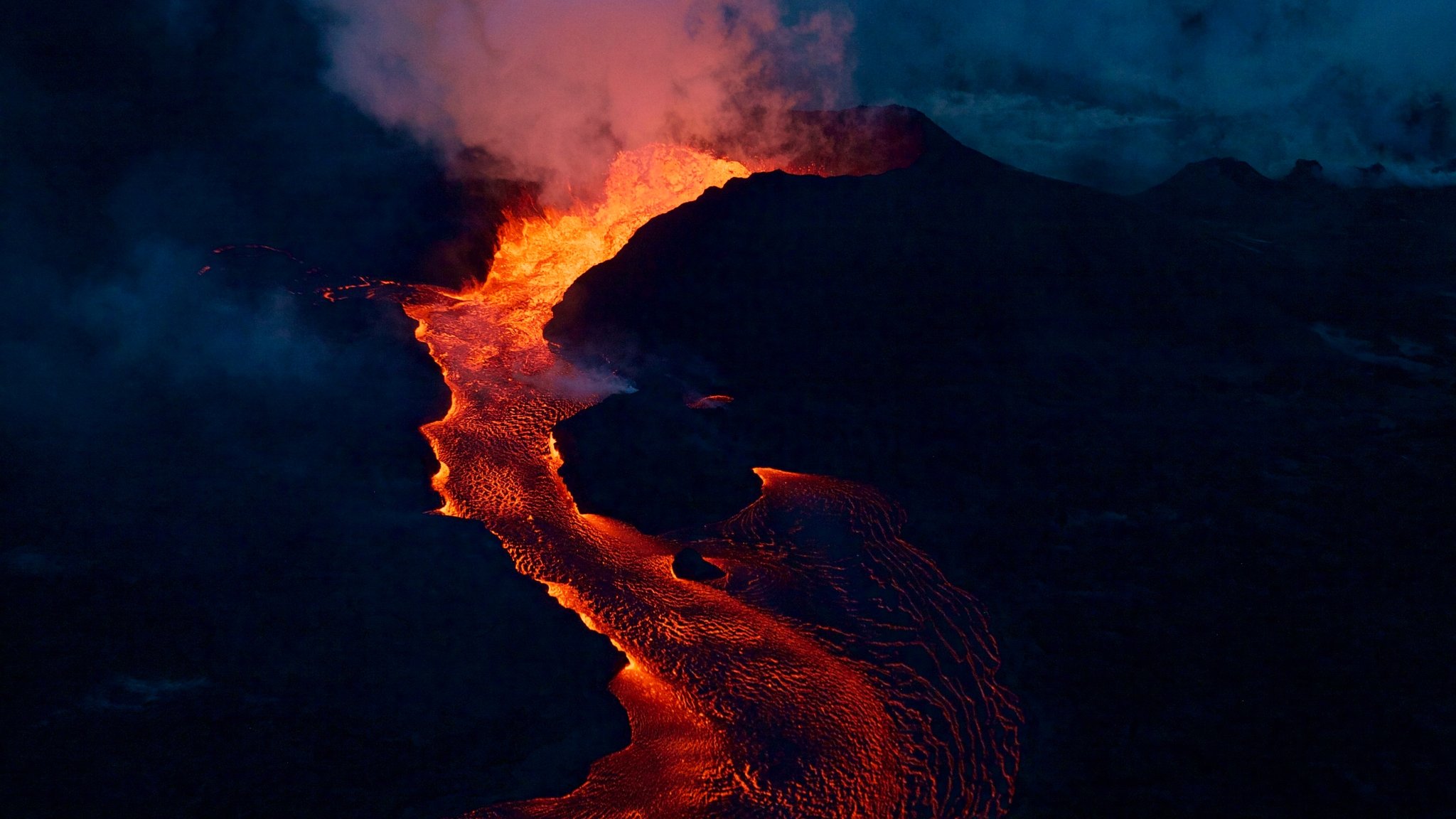 Lavastrom beim Ausbruch des Kīlauea 2018