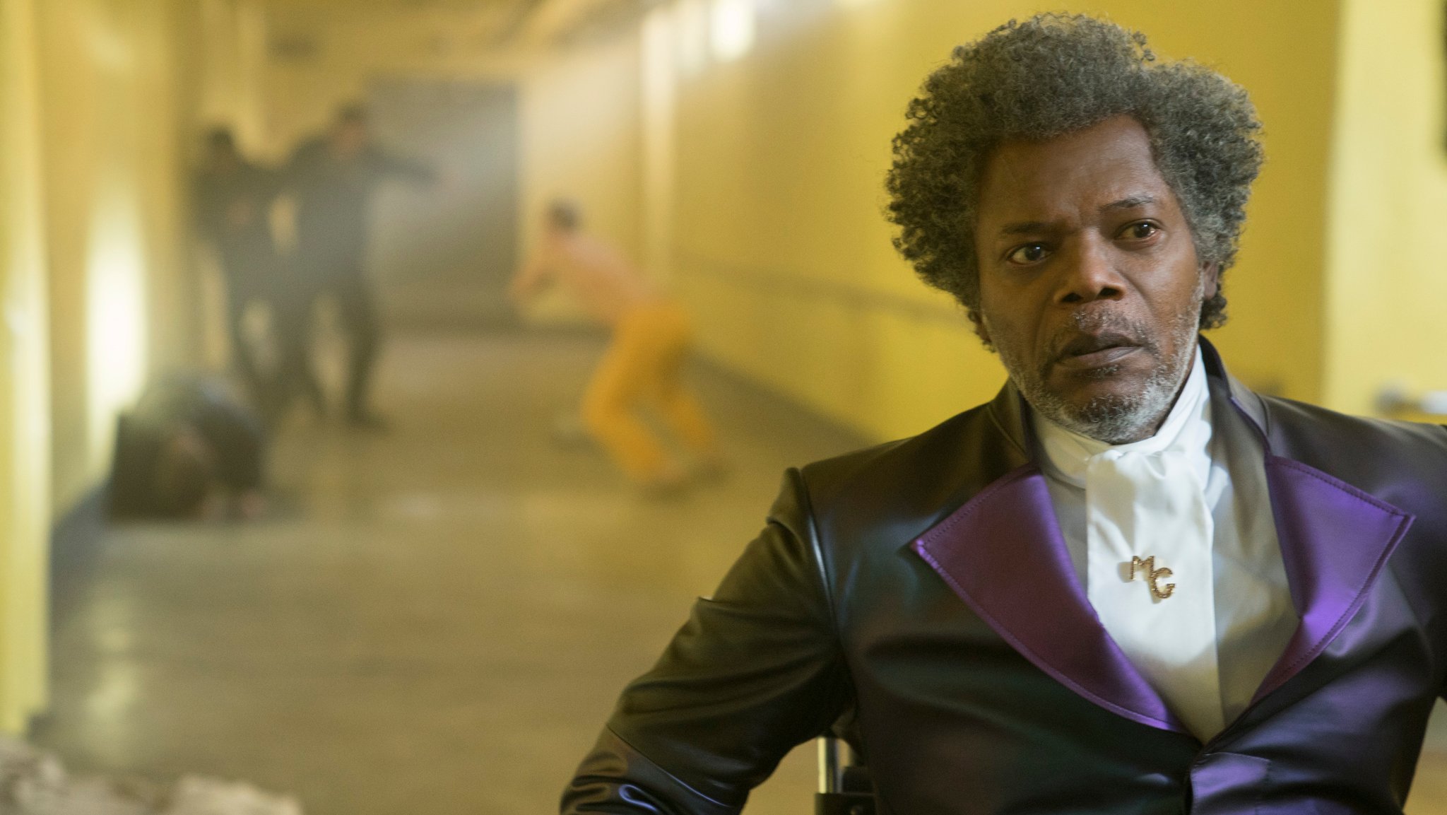 Samuel L. Jackson als Superganove Mr. Glass ("Glass"-Filmszene)