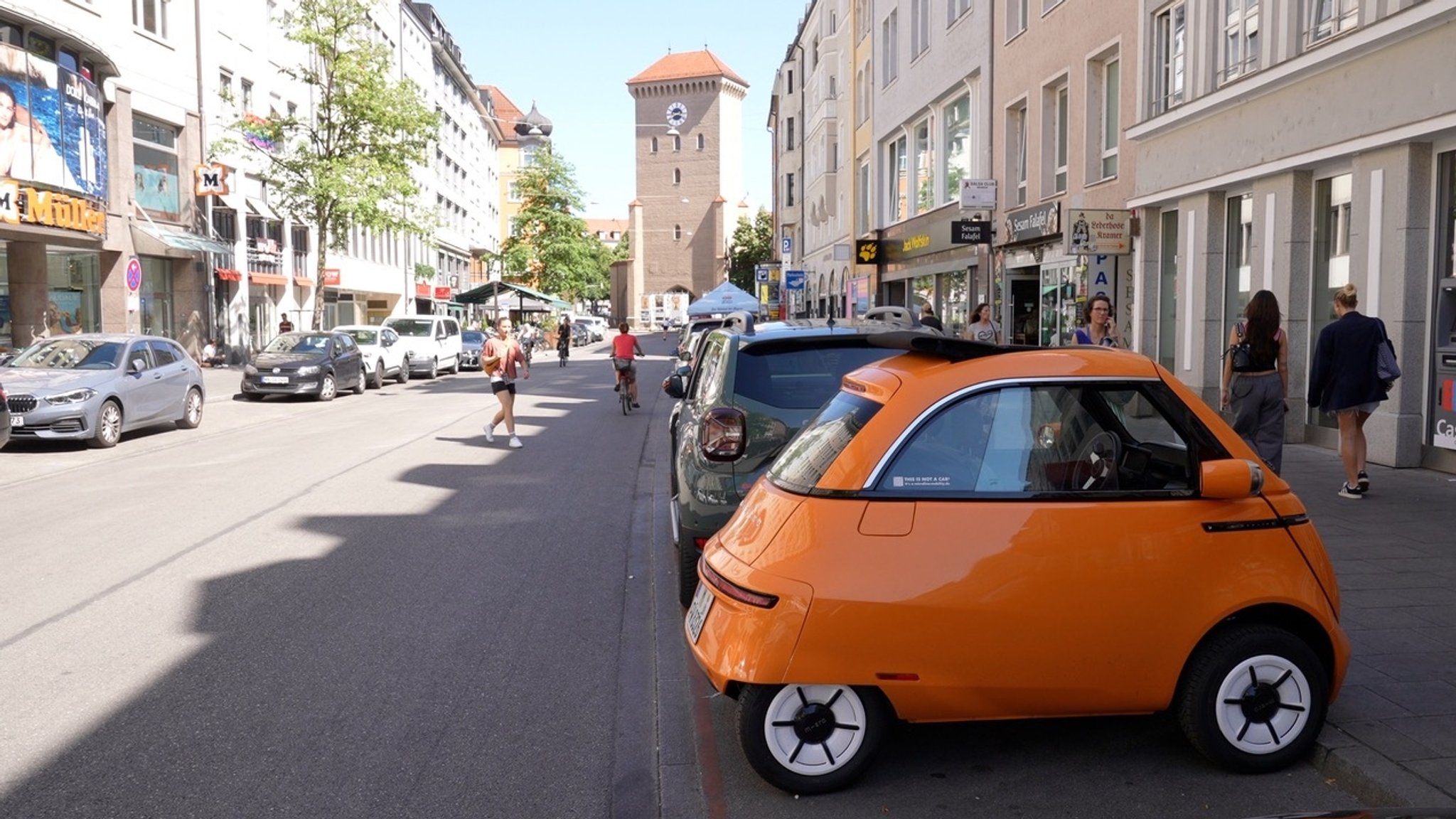 Microautos sparen Parkraum