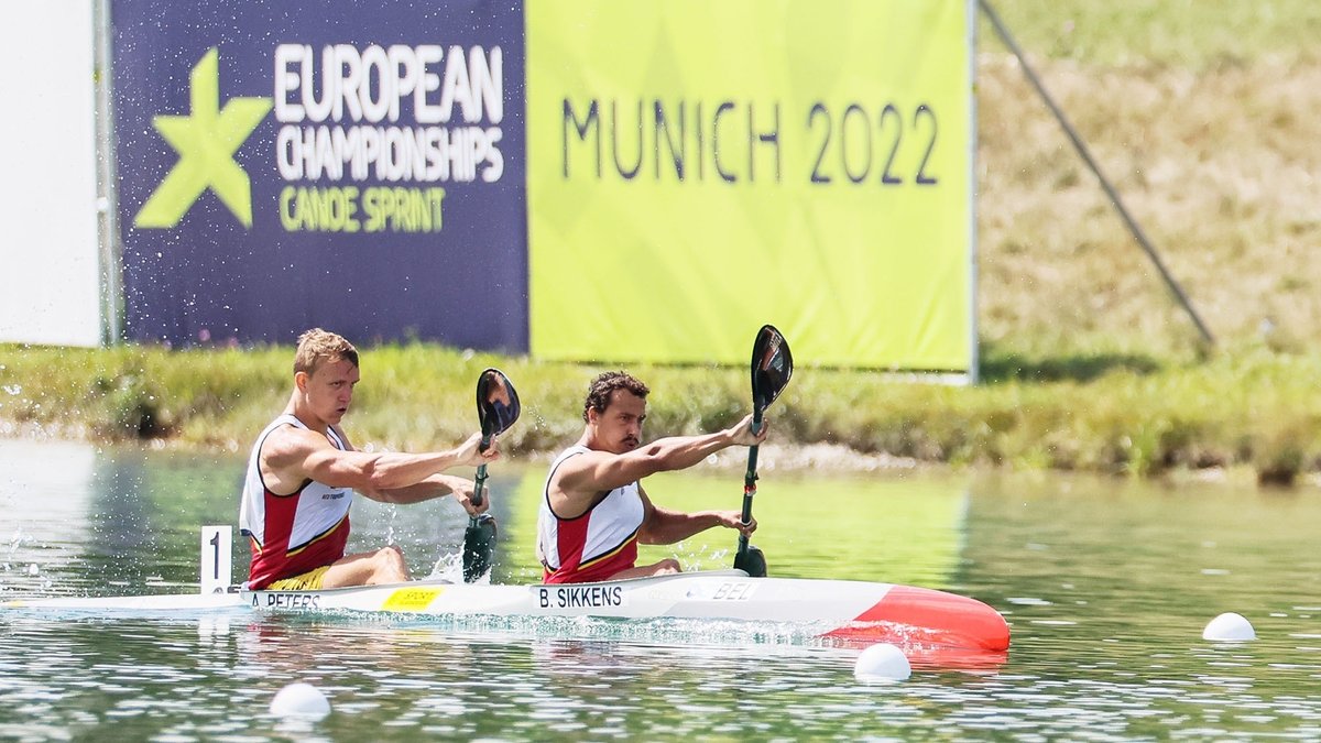 Ruderer bei den European Championships auf der Olympia-Ruderregattastrecke in Oberschleißheim