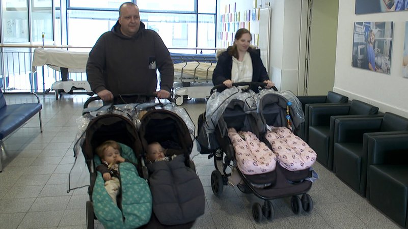 Ein Fürther Paar wird zum dritten Mal Eltern von Zwillingen. Im Juni ist es soweit. Dann bekommen die Eltern nochmal zwei Zwillingskinder. | Bild: BR Ein Fürther Paar wird zum dritten Mal Eltern von Zwillingen. Im Juni ist es soweit. Dann bekommen die Eltern nochmal zwei Zwillingskinder.