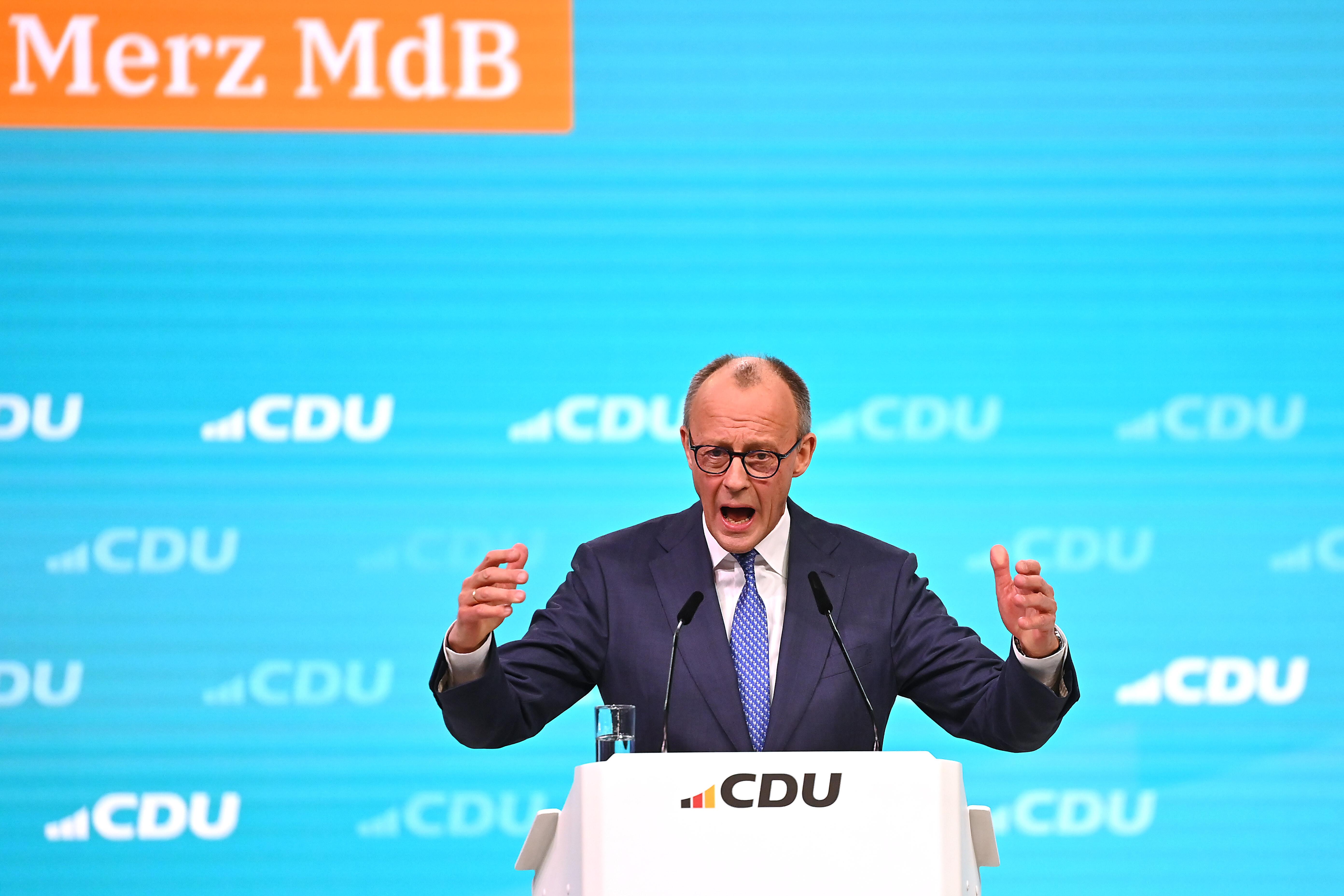 Bundeskanzler Friedrich Merz beim 38. Parteitag der CDU in Stuttgart.