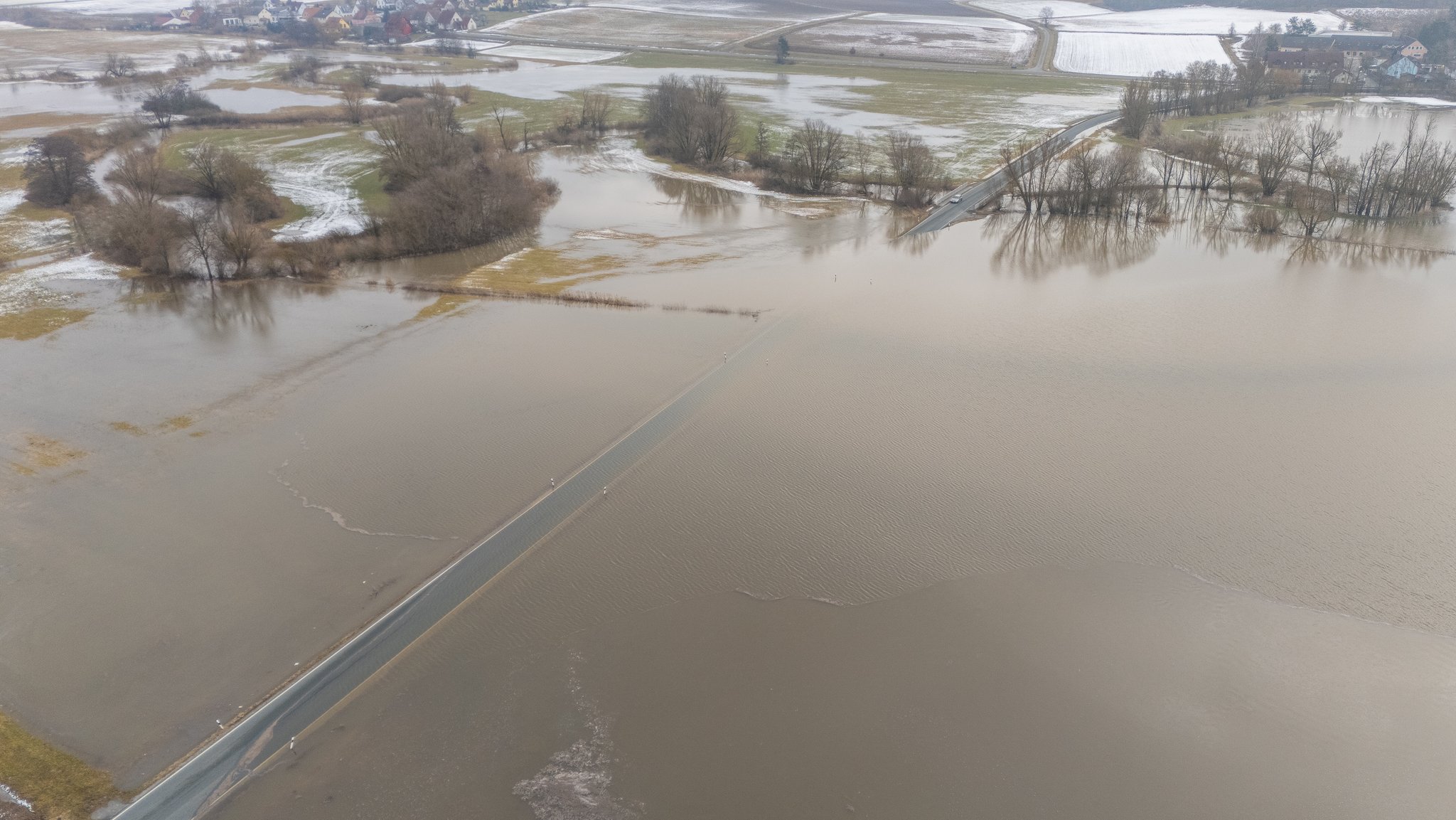 Hochwasser-Warnungen in Franken wegen Schneeschmelze
