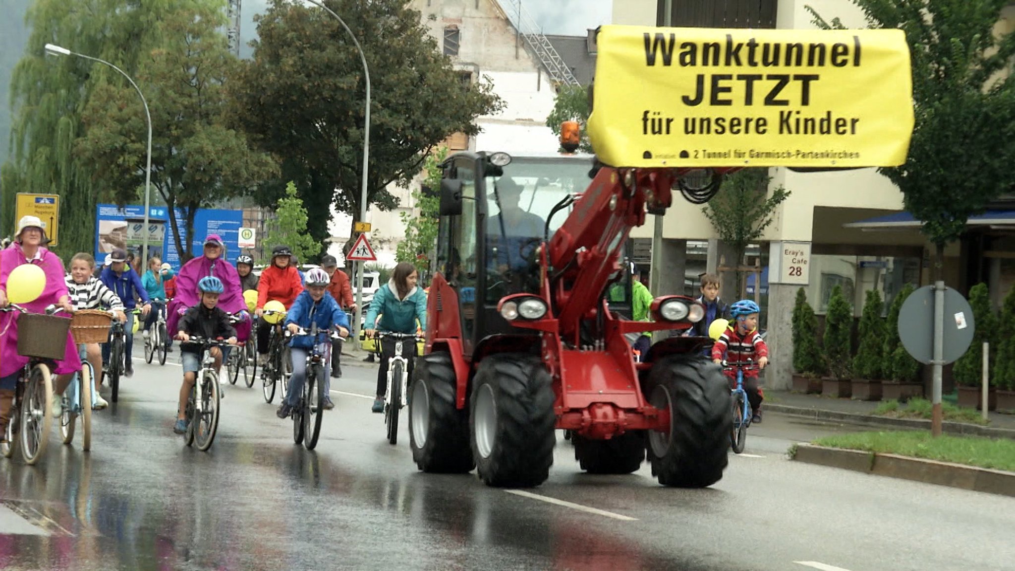 Demonstration für den Wanktunnel