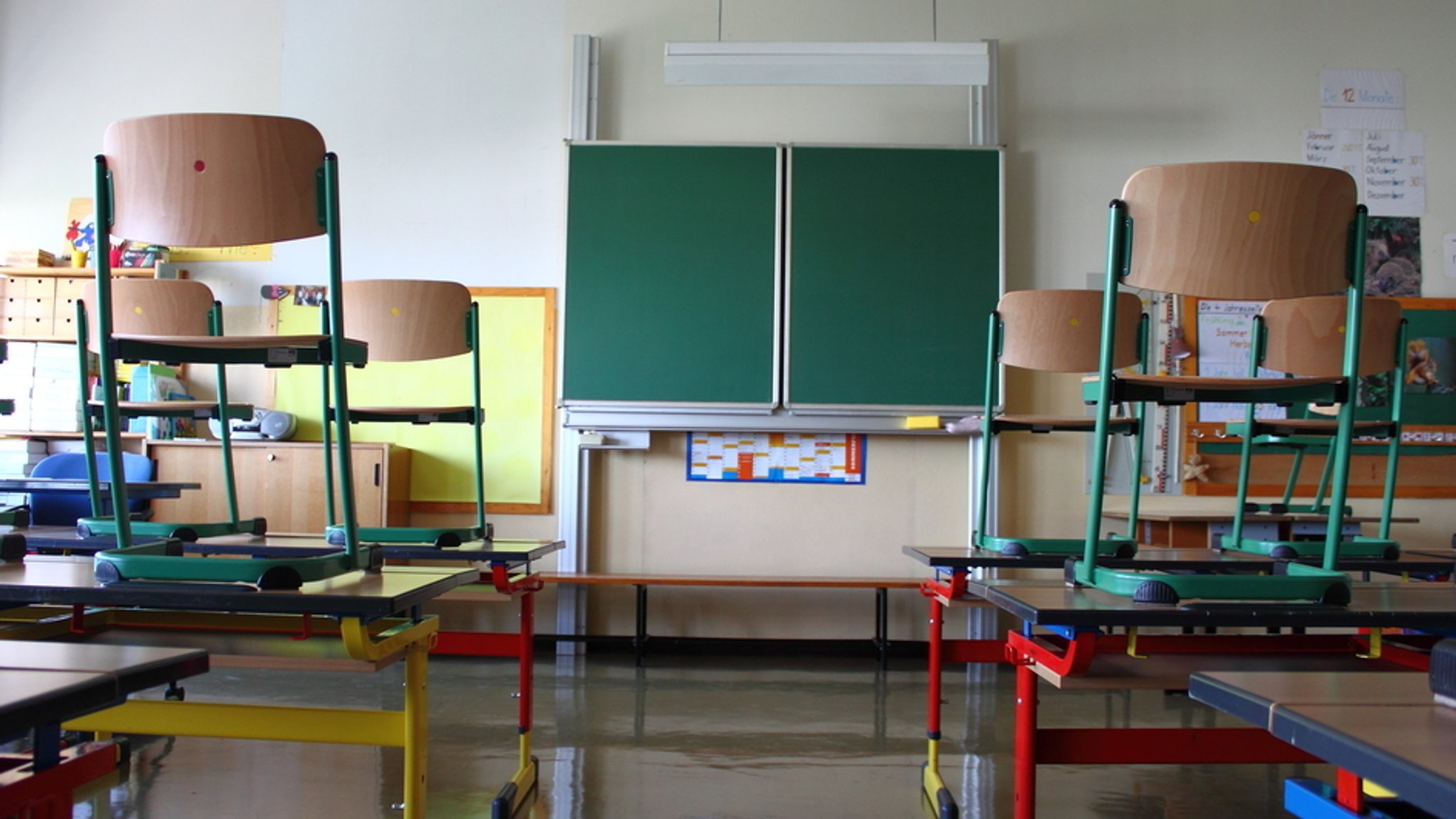 Leeres Klassenzimmer.