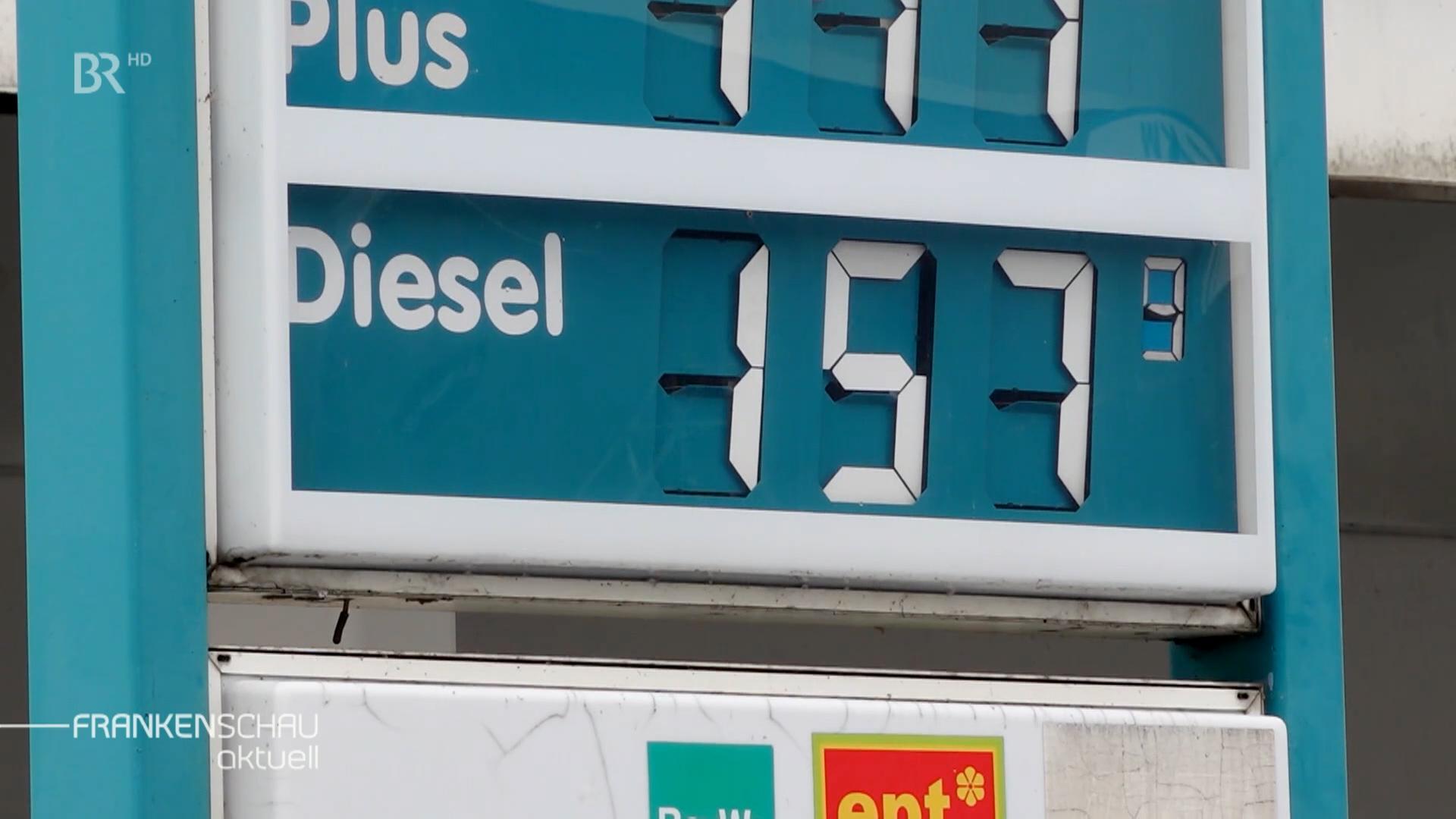 Preis für Diesel an der Tankstelle