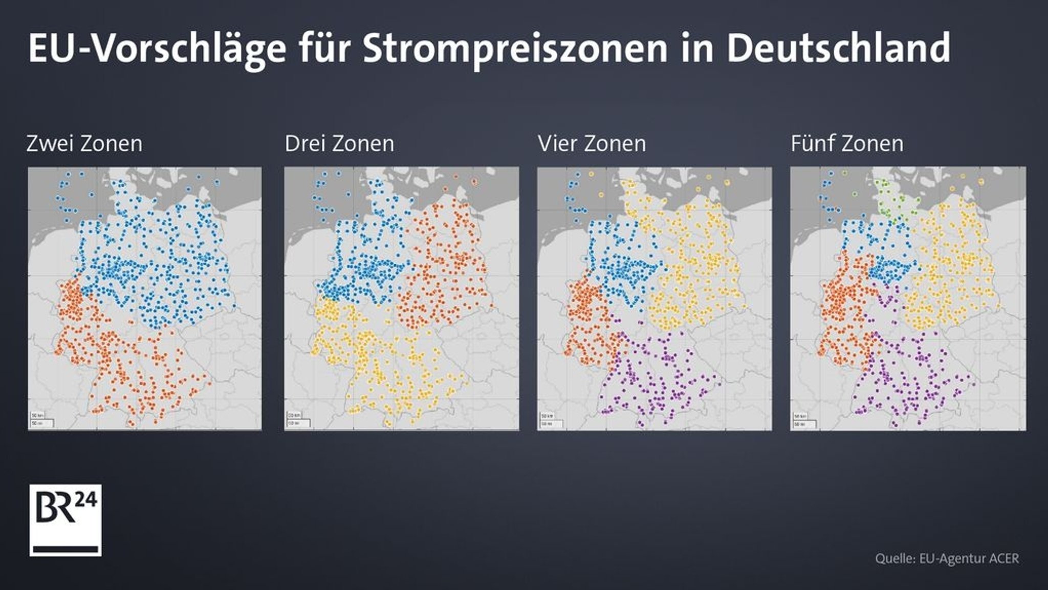 Grafik zu vorgeschlagenen Strompreiszonen