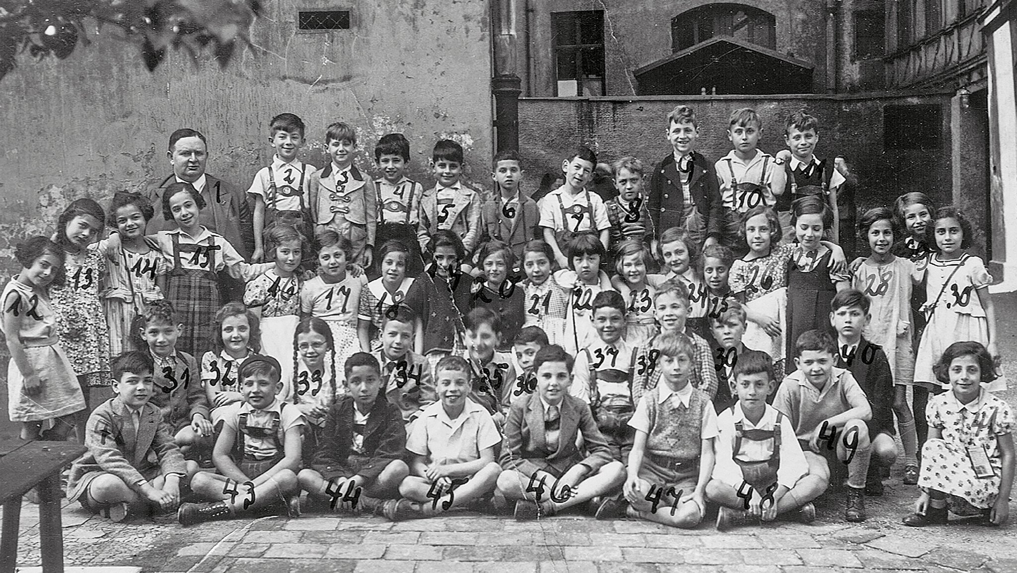 Klassenfoto einer 3. Klasse der Jüdischen Volksschule in München von 1937 | Bild: Familie Suesheim D’Angelo Klassenfoto einer 3. Klasse der Jüdischen Volksschule in München von 1937