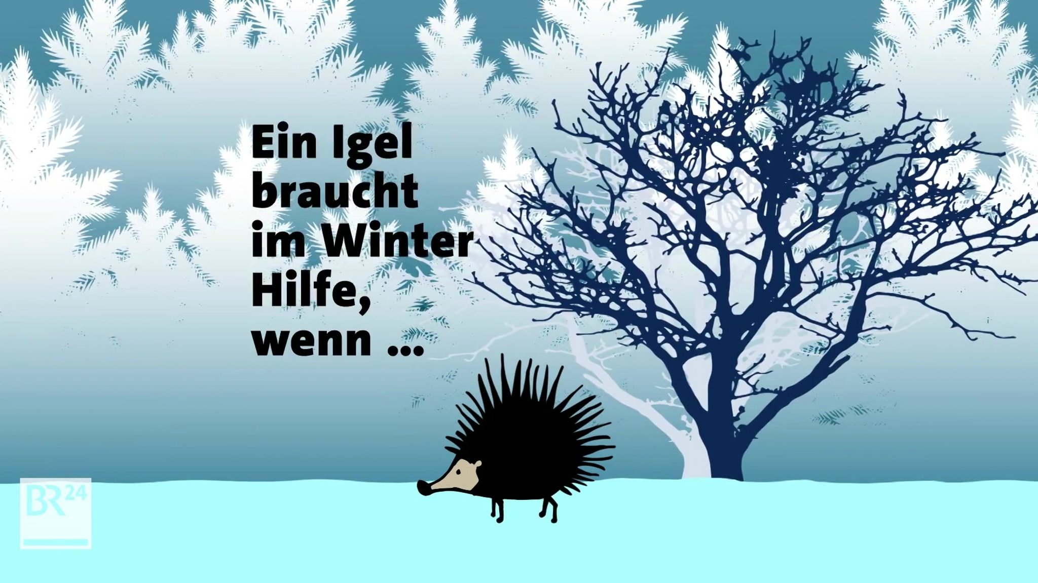 Grafik Igel im Winter