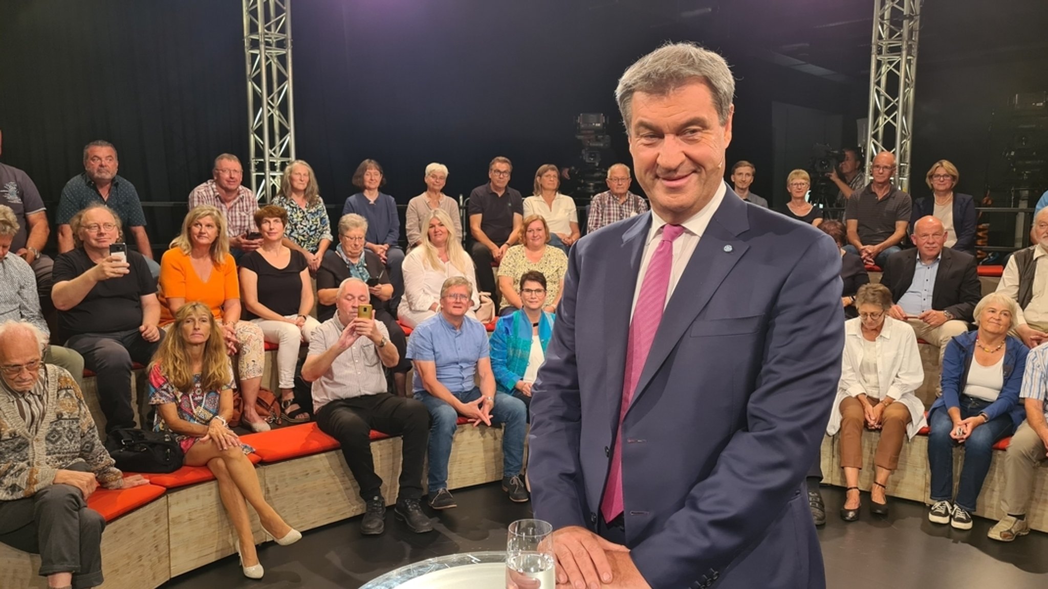 Markus Söder (CSU) sprach in der BR24 Wahlarena über Zuwanderung und Kriminalität.