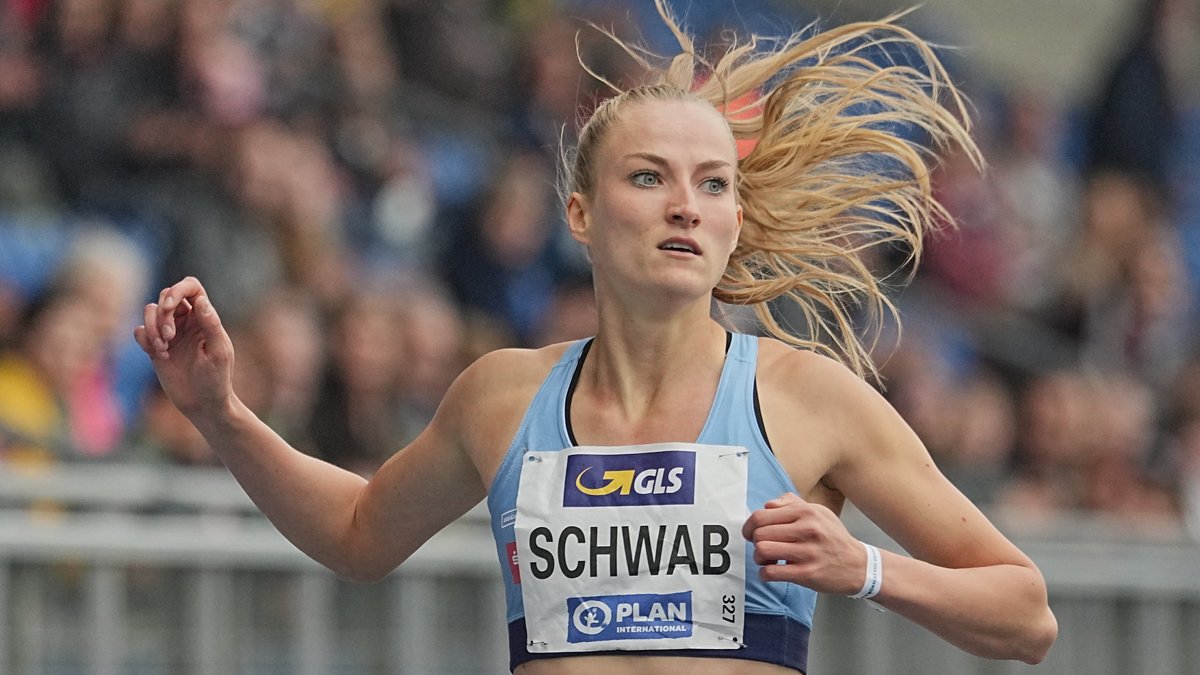 Corinna Schwab bei ihrem Lauf zur Deutschen Meisterschaft über 400 Meter.
