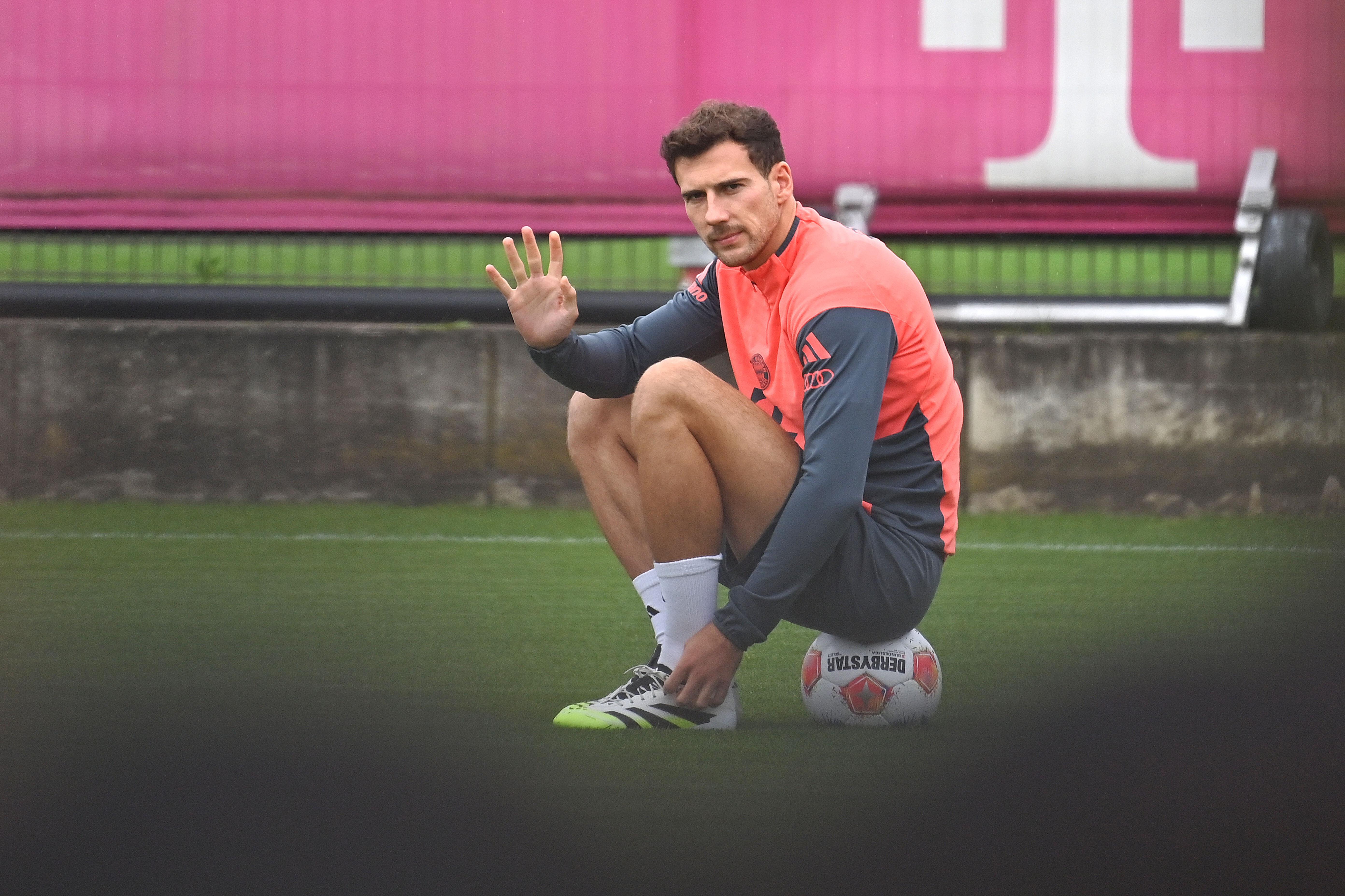 Leon Goretzka beim Training des FC Bayern München.