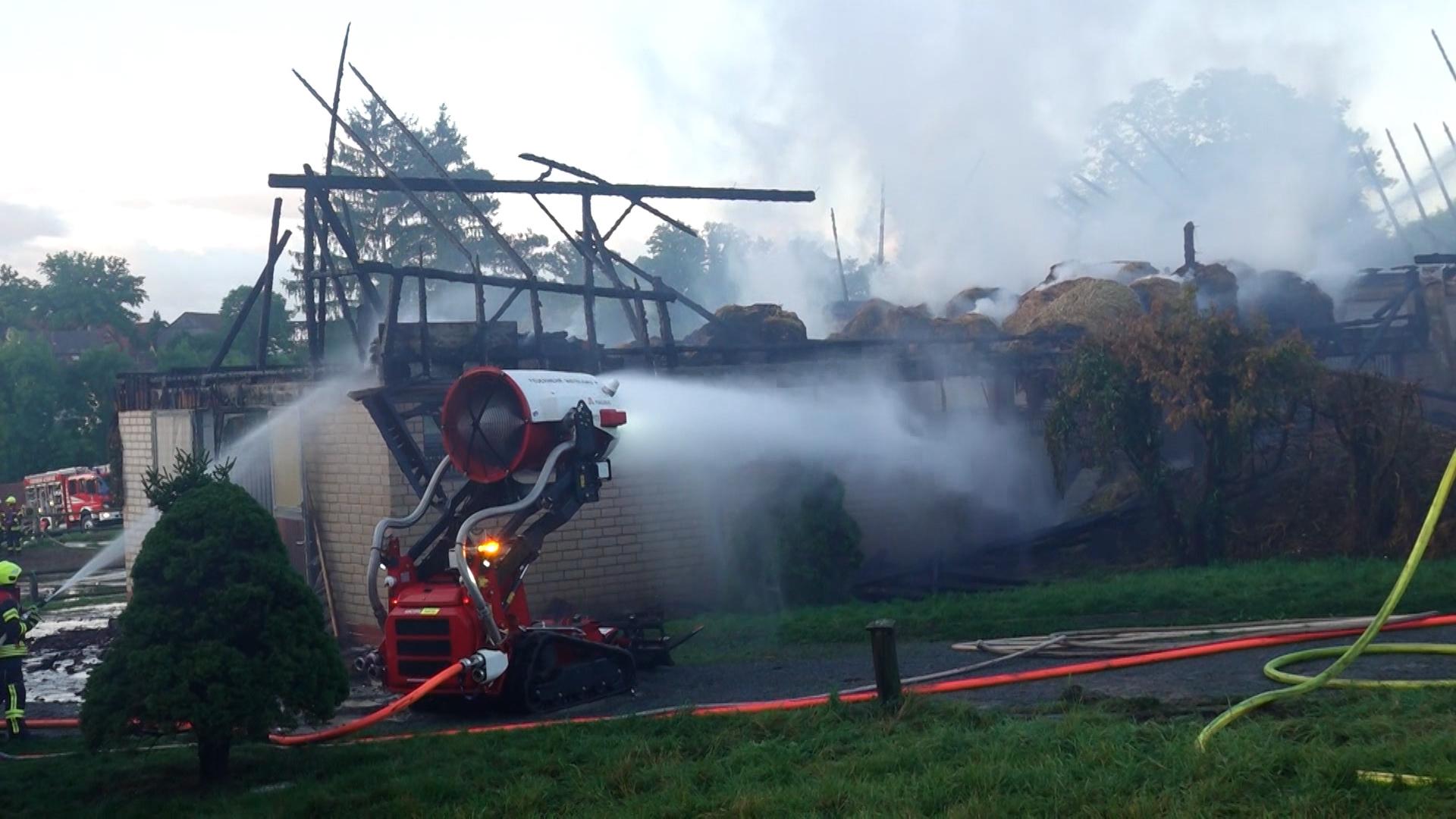 Pferdestall in Heinersreuth abgebrannt.