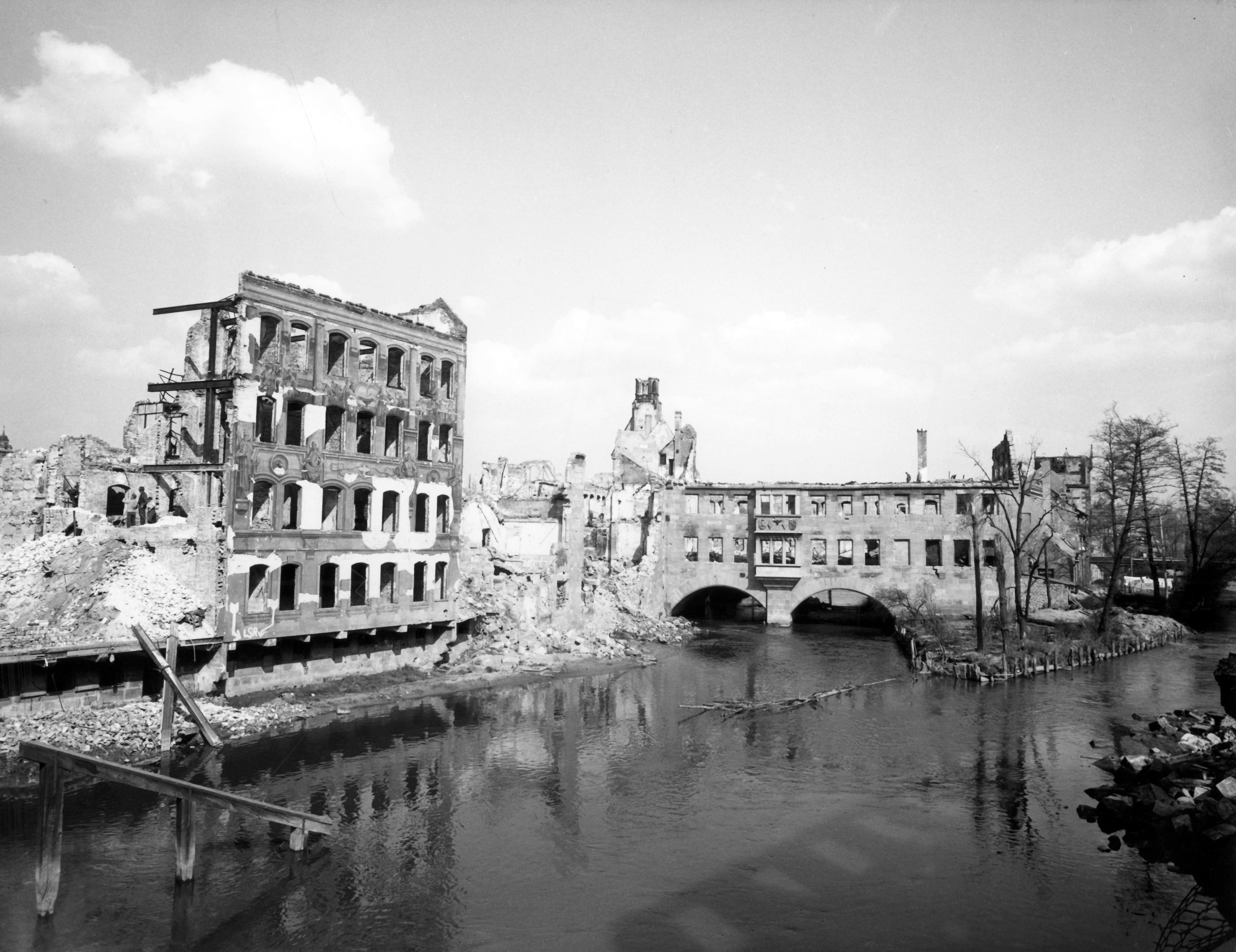 Ruinen in der Nürnberger Altstadt.