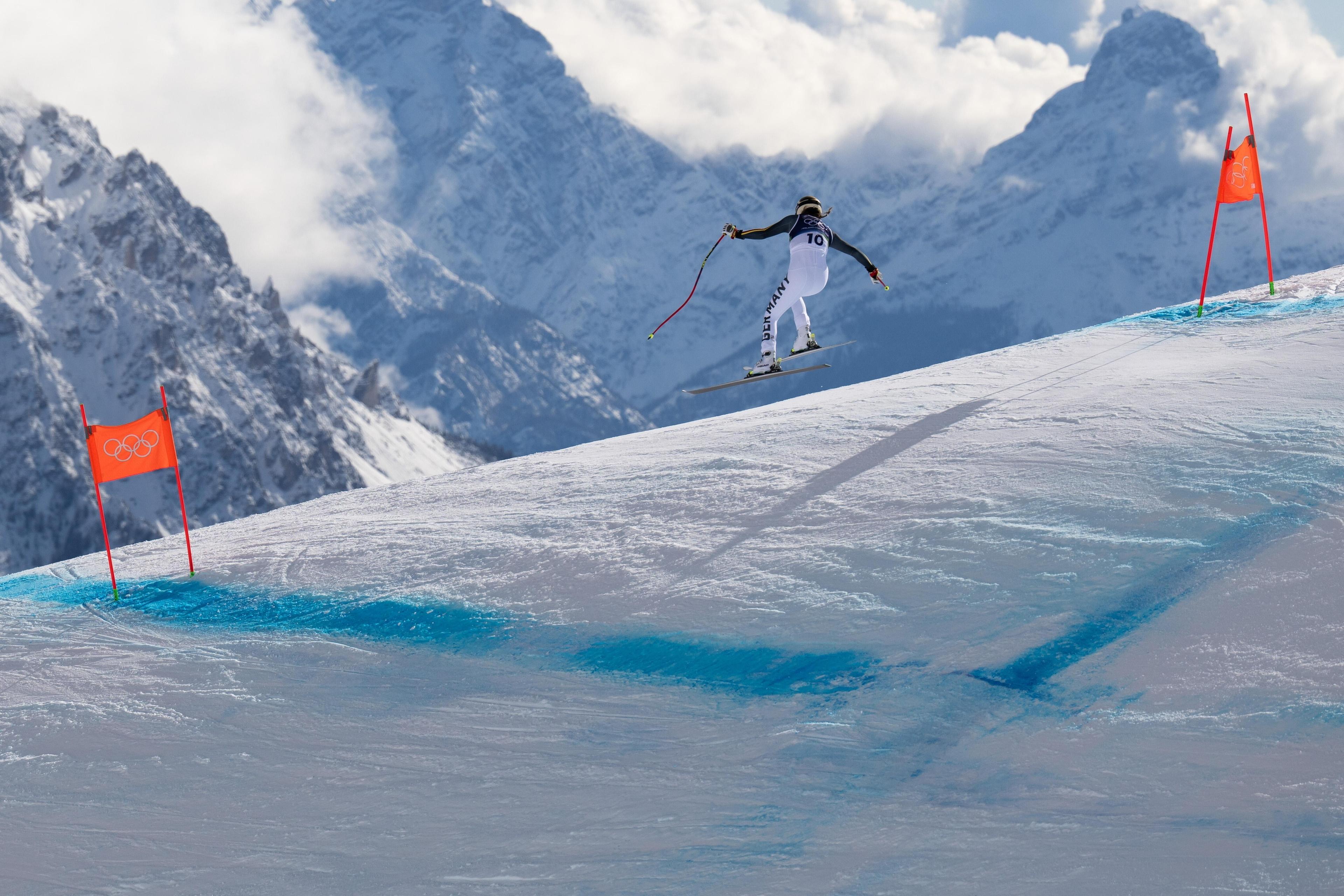 Emma Aicher bei der Olympia-Abfahrt
