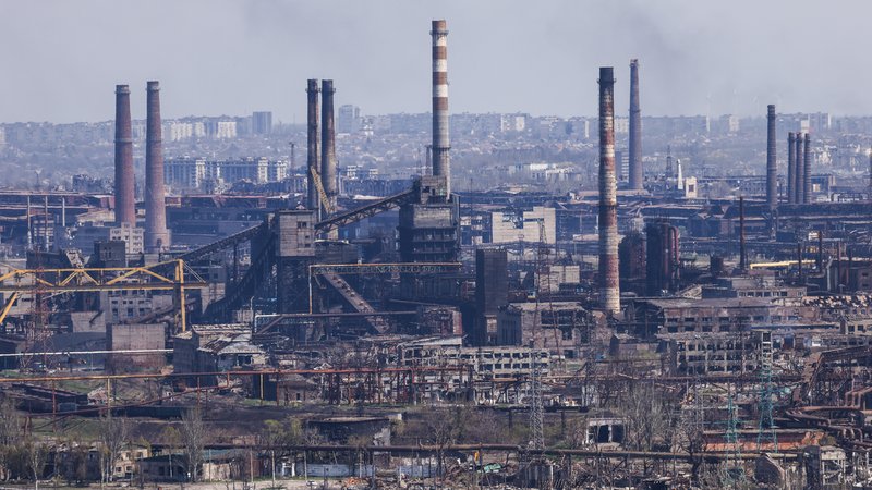 Das belagerte Stahlwerk Azovstal in Mariupol