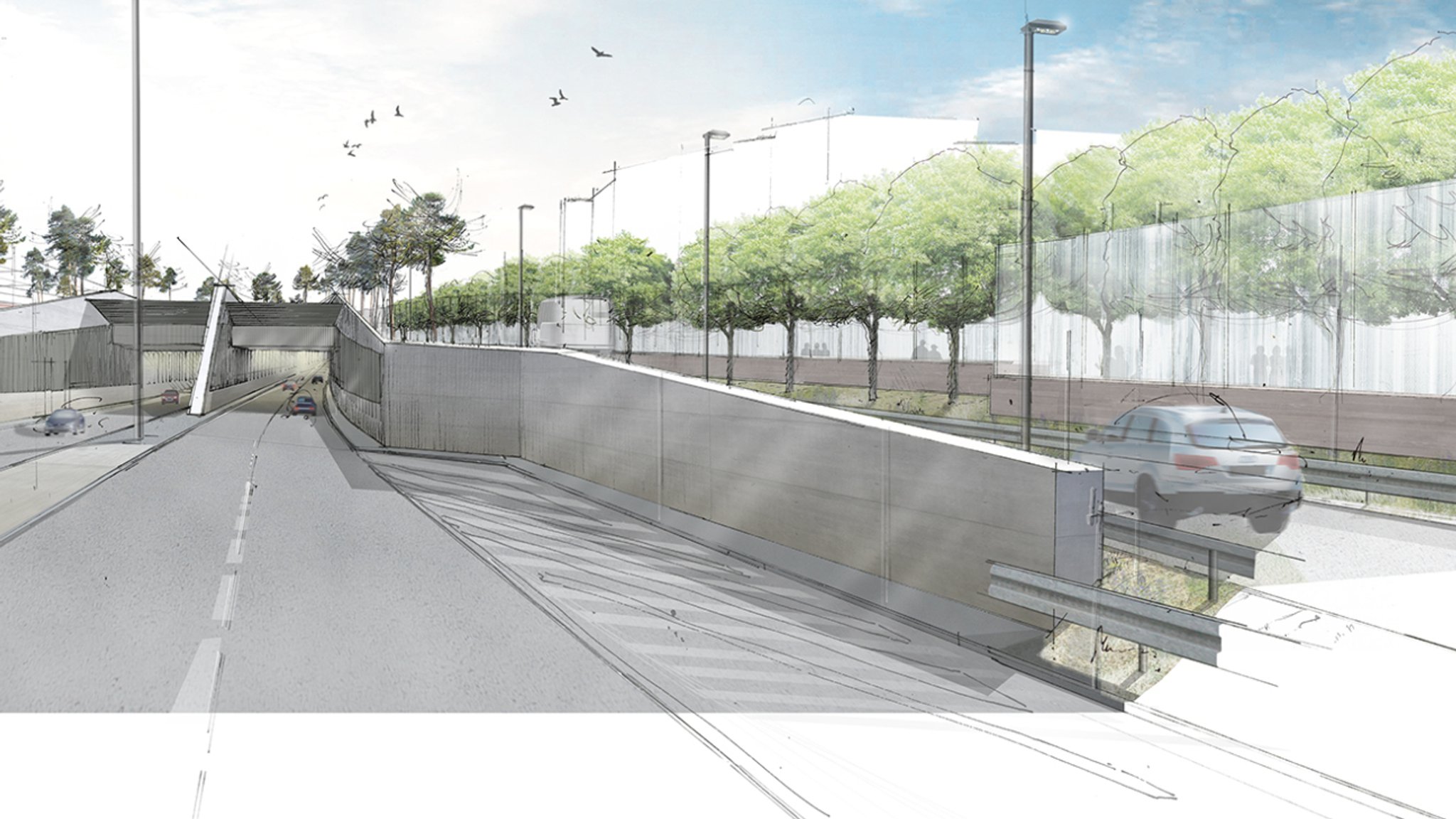 Skizze: Der Tunnel würde auf der Höhe der Rothenburger Straße beginnen. | Bild: Stadt Nürnberg Skizze: Der Tunnel würde auf der Höhe der Rothenburger Straße beginnen.