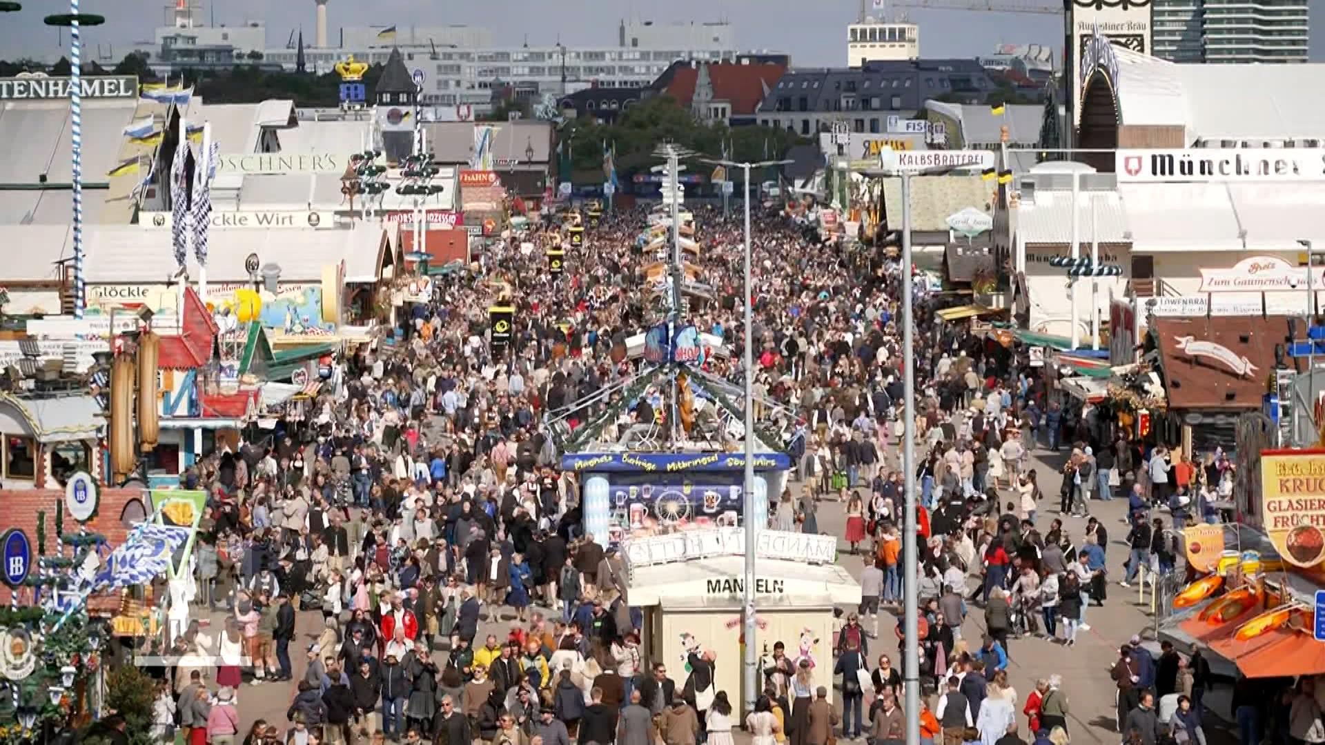Blick auf das Oktoberfest. 