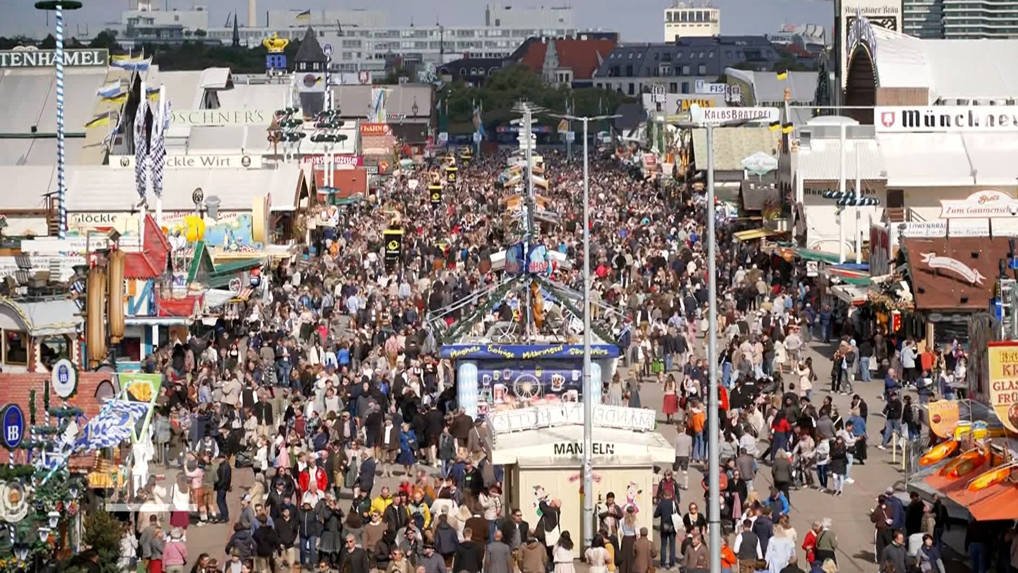 Blick auf das Oktoberfest. 