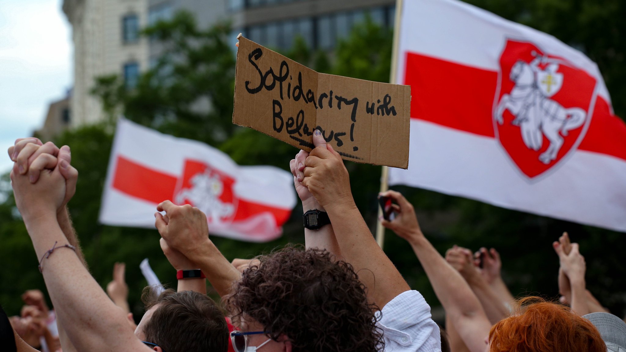 Washington, 18.07.21: Demonstration für Menschenrechte in Belarus - und gegen Präsident Lukaschenko.