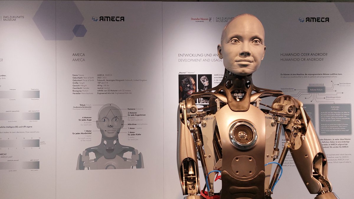 Nürnberg: Menschenähnlicher Roboter "Ameca" im Zukunftsmuseum