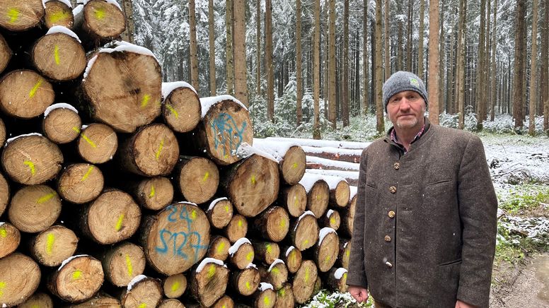 Waldbesitzer Alexander Mayr versteht nicht, warum bayerische Waldbesitzer mit noch mehr Bürokratie gegängelt werden. | Bild:BR/Haderecker