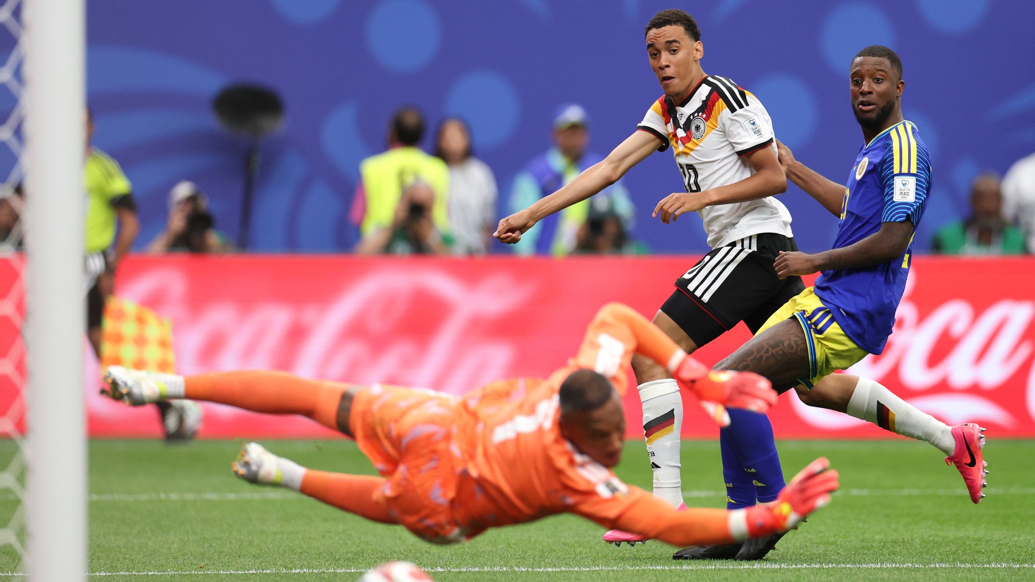 Jamal Musiala erzielte das zwischenzeitliche 4:1 für Deutschland gegen Curacao | Bild: picture alliance / Xinhua News Agency | Li Ming Jamal Musiala erzielte das zwischenzeitliche 4:1 für Deutschland gegen Curacao