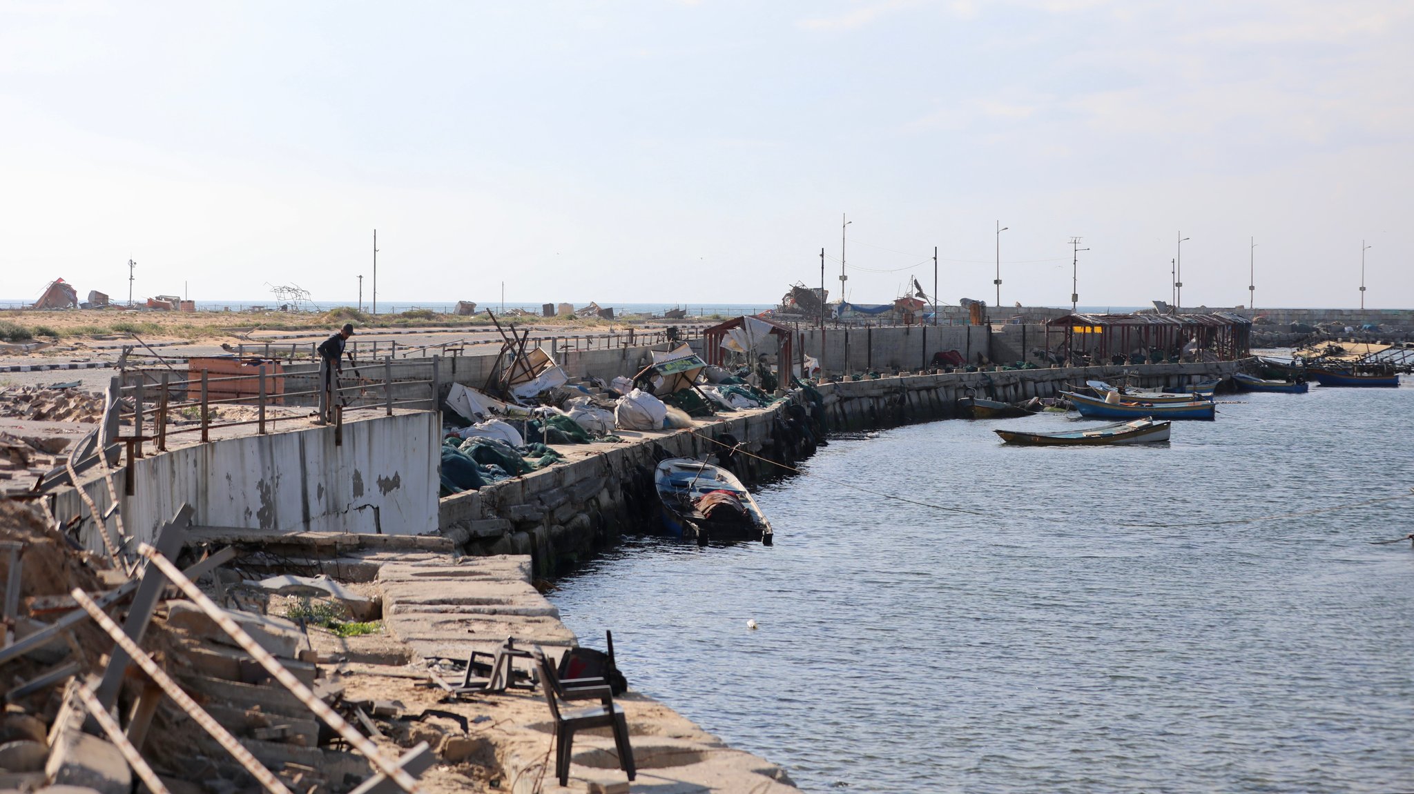 Zerstörter Hafen in Gaza-Stadt