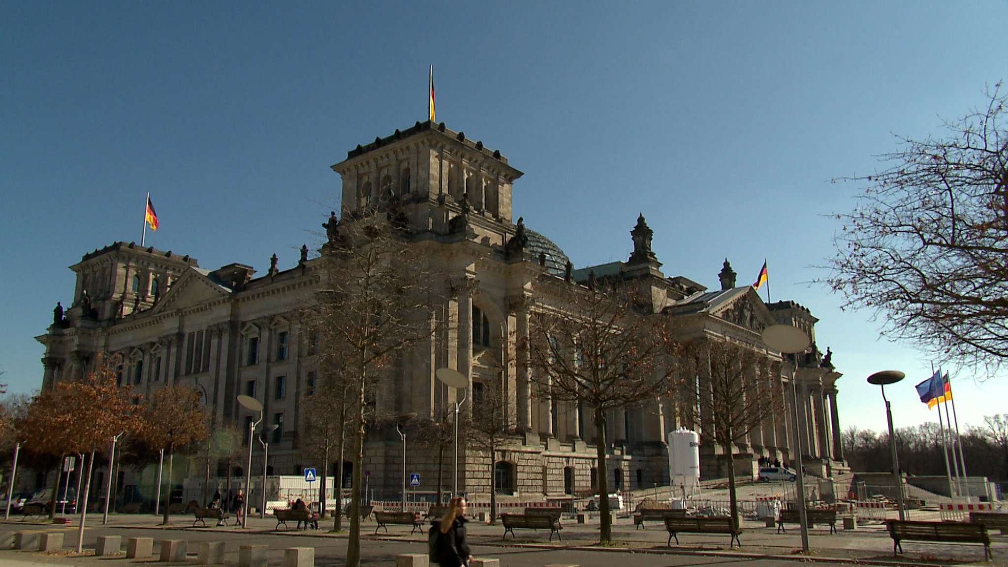 Blick auf das Reichstagsgebäude in Berlin.