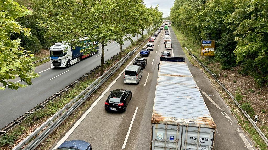 Blick vom Süden auf das Nadelöhr an der A73