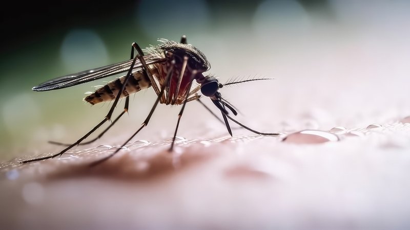 Eine Mücke sitzt auf einer nassen Unterlage | Bild: stock.adobe.com Eine Mücke sitzt auf einer nassen Unterlage