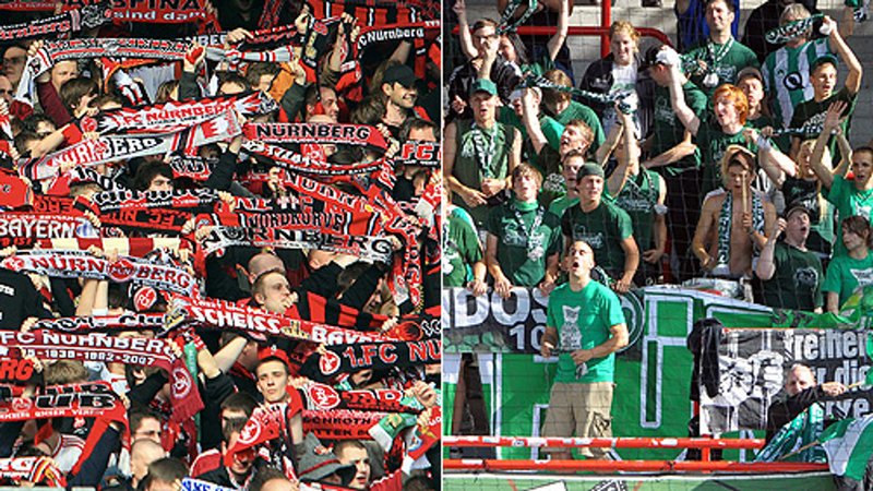 Fans von Greuther Fürth und 1. FCN