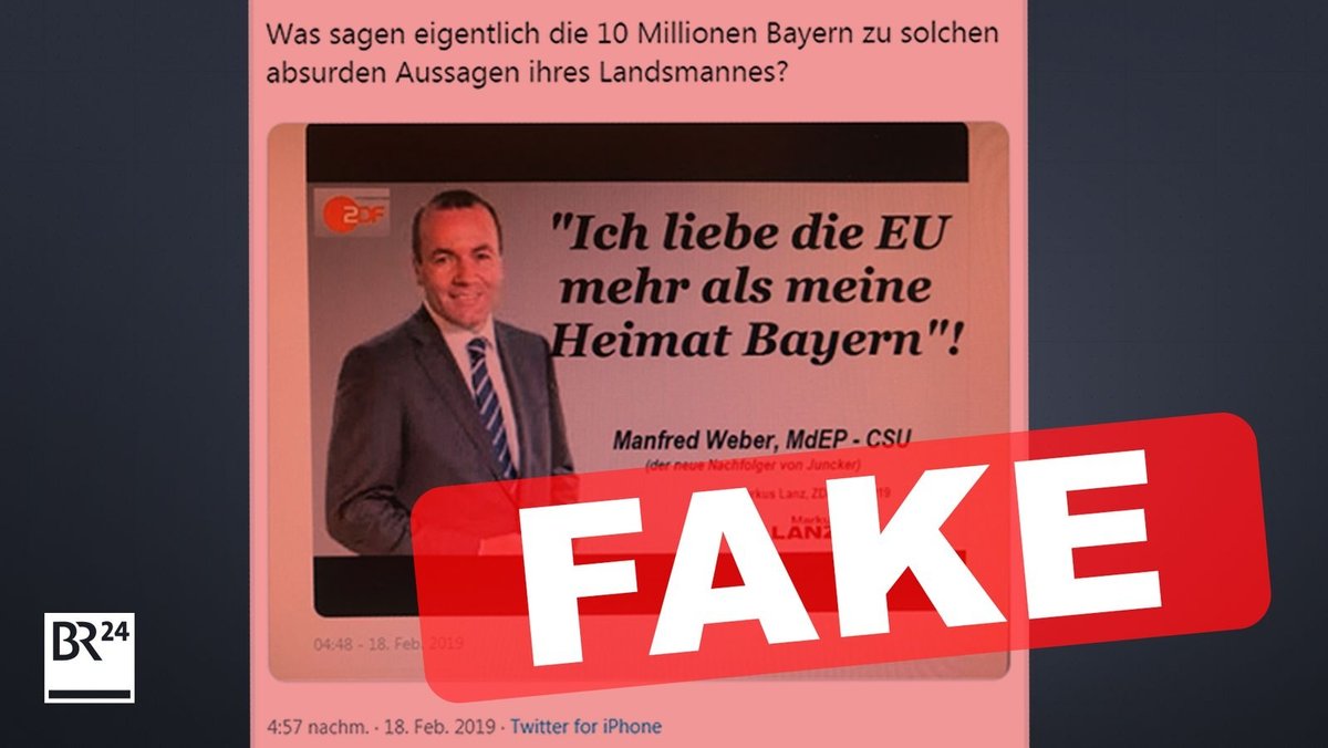 Falschmeldung über den EVP-Spitzenkandidaten Manfred Weber.