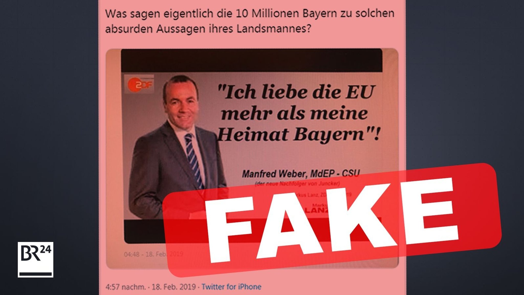 Falschmeldung über den EVP-Spitzenkandidaten Manfred Weber.