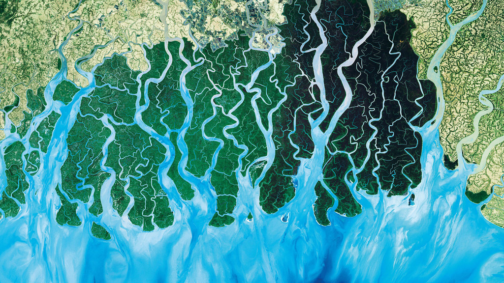 Sundaraban Flussdelta aus dem All