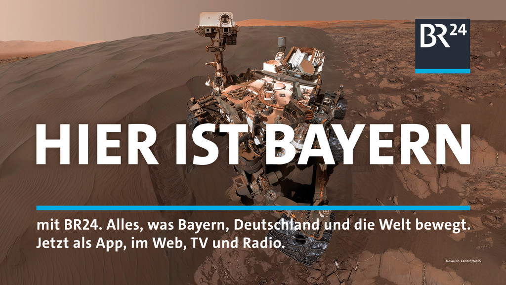 Hier ist Bayern: Foto des Marsrovers nach der Landung auf dem Planeten Mars