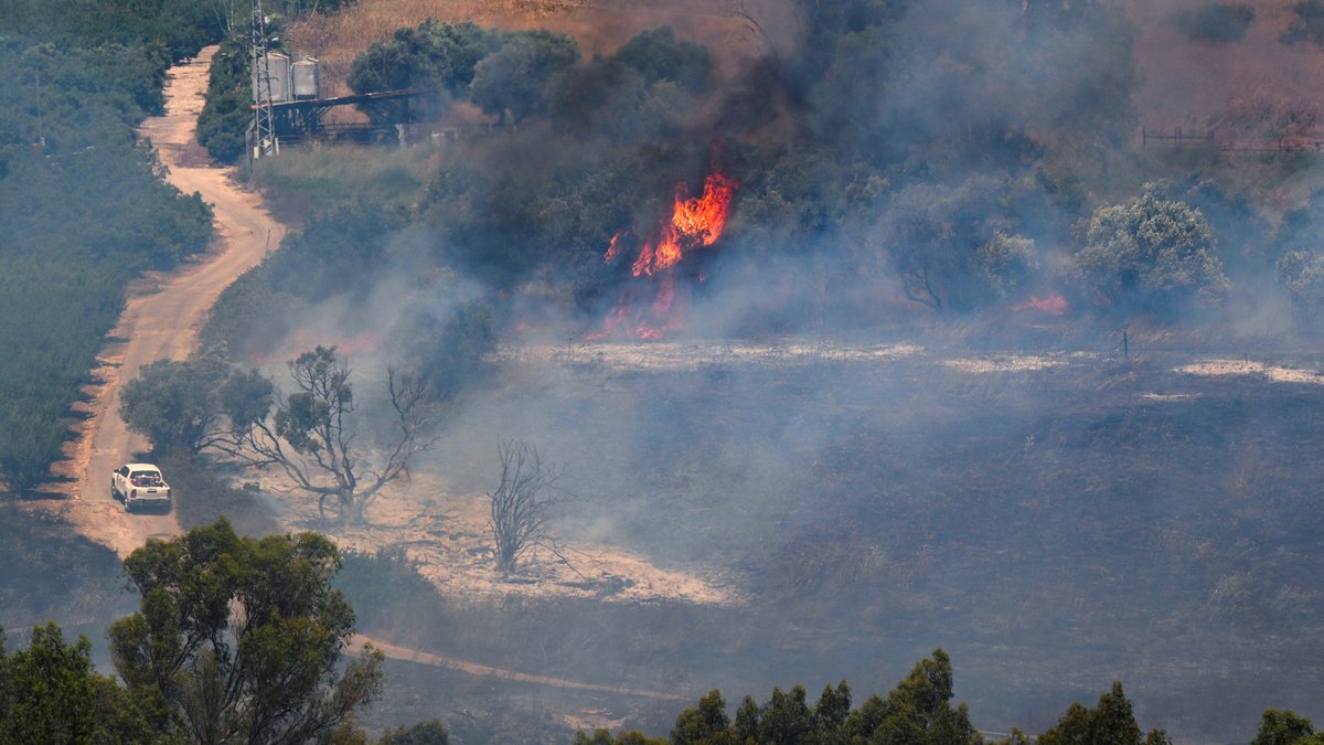 18.6.2024: Feuer im israelischen Grenzgebiet nach einem Angriff der Hisbollah 