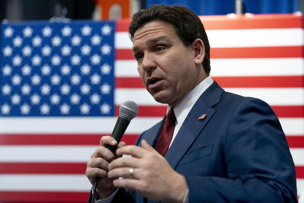 07.01.2024, USA, Grimes: Ron DeSantis, Gouverneur von Florida und Präsidentschaftskandidat der Republikaner