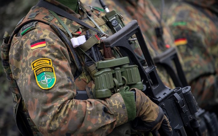 Archivbild, Litauen 2019: Bundeswehr-Soldaten der Enhanced Forward Presence (eFP) Battle Group in voller Ausrüstung.