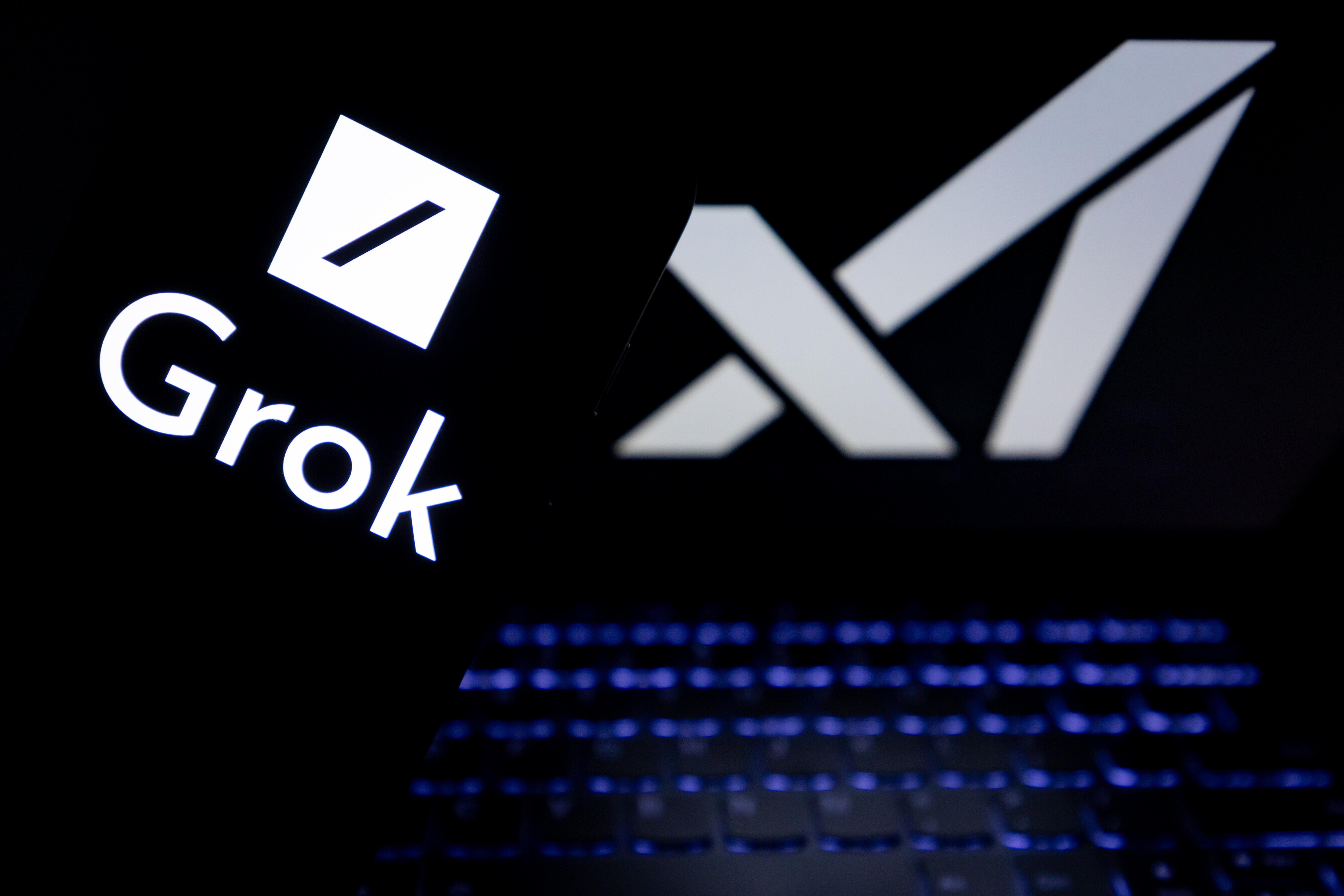Symbolbild: Illustration mit dem Logo der Grok AI