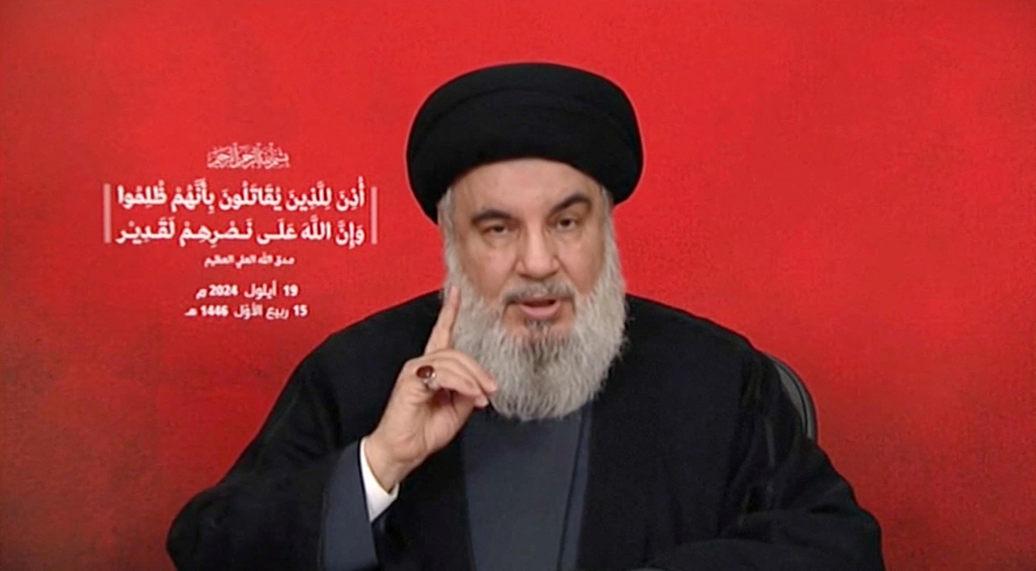 ARCHIV (19.09.2024): Hisbollah-Chef Hassan Nasrallah