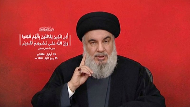 ARCHIV (19.09.2024): Hisbollah-Chef Hassan Nasrallah | Bild: Al-Manar TV via REUTERS ARCHIV (19.09.2024): Hisbollah-Chef Hassan Nasrallah
