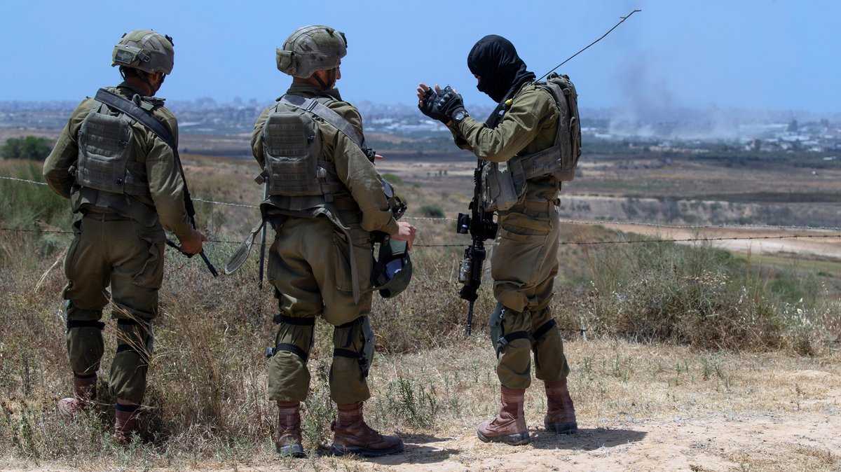 Israelische Soldaten am Rand des Gazastreifens