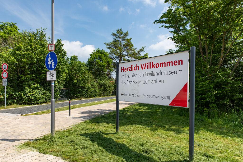 Eingang zum fränkischen Freilandmuseum in Bad Windsheim.