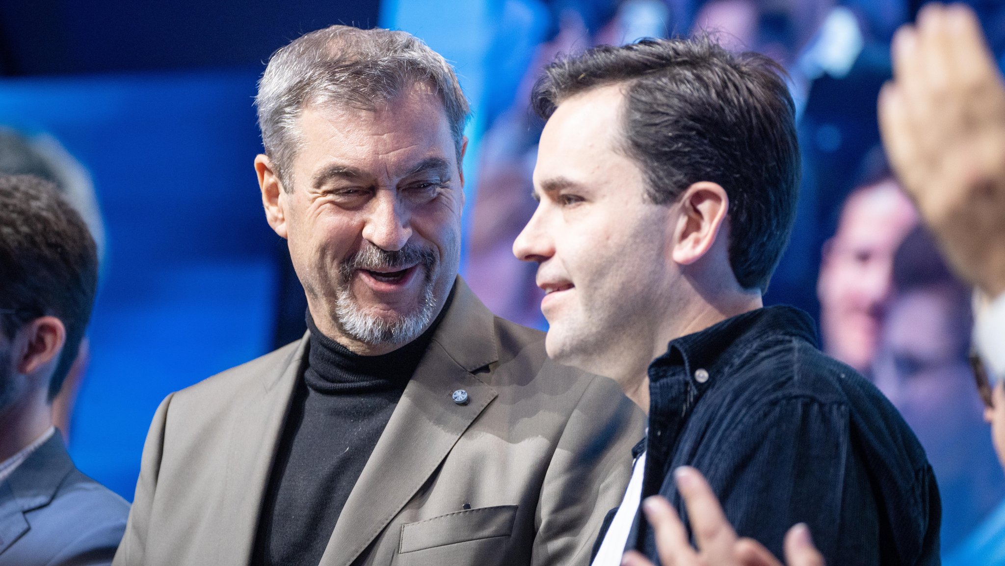 Bayerischer Ministerpräsident und CSU-Parteivorsitzender Markus Söder mit Johannes Winkel, Bundesvorsitzender Jungen Union