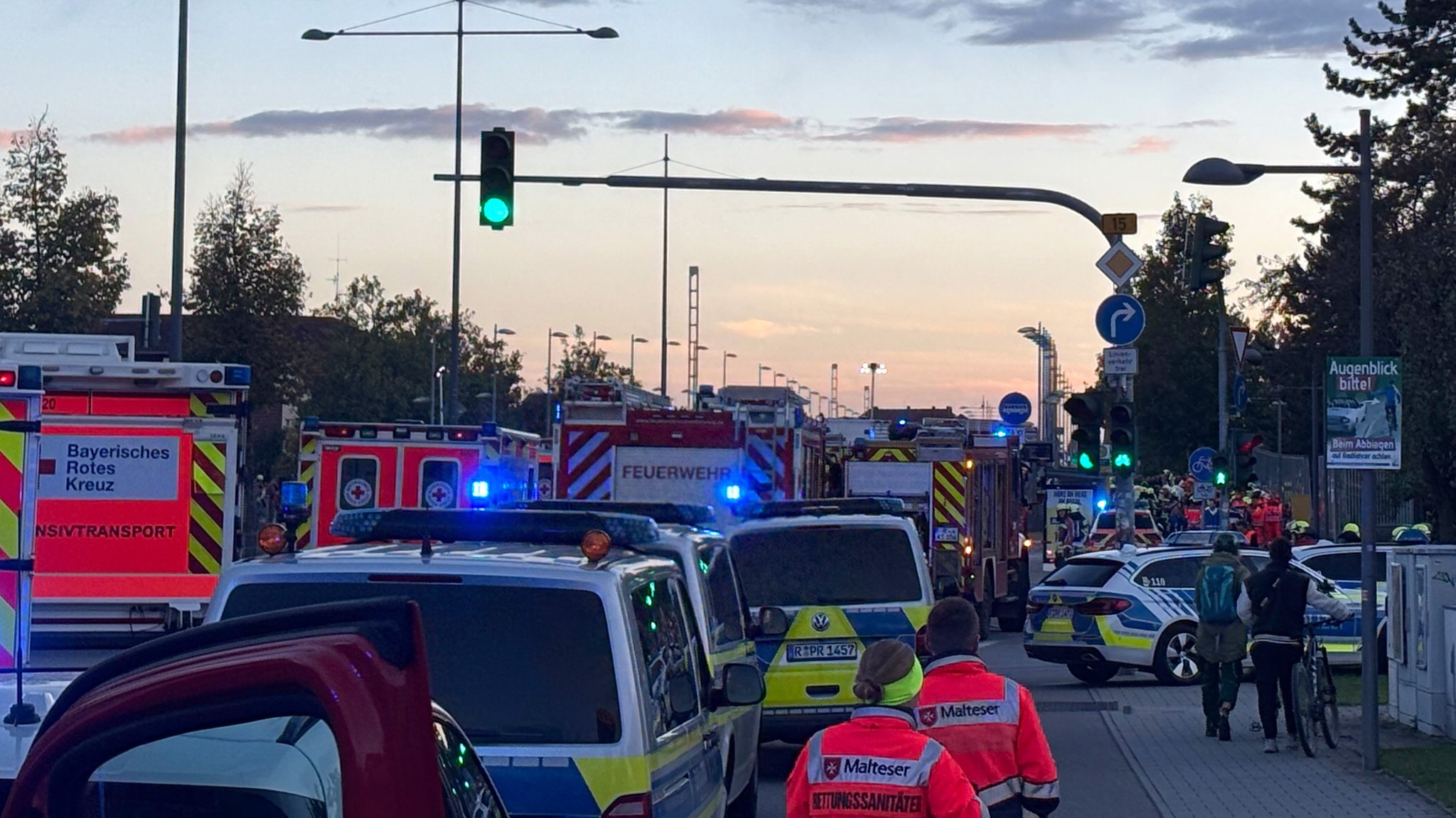 Unfall mit zwei Linienbussen in Regensburg