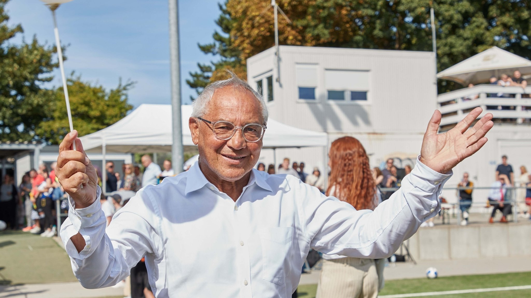 Fußballtrainer Felix Magath bei einem Benefizspiel im Jahr 2022