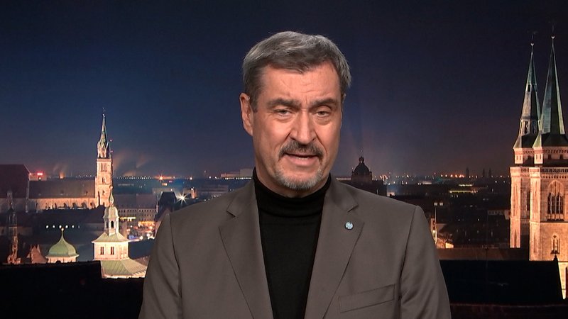 CSU-Chef Markus Söder äußert sich zum Rentenstreit | Bild: BR CSU-Chef Markus Söder äußert sich zum Rentenstreit