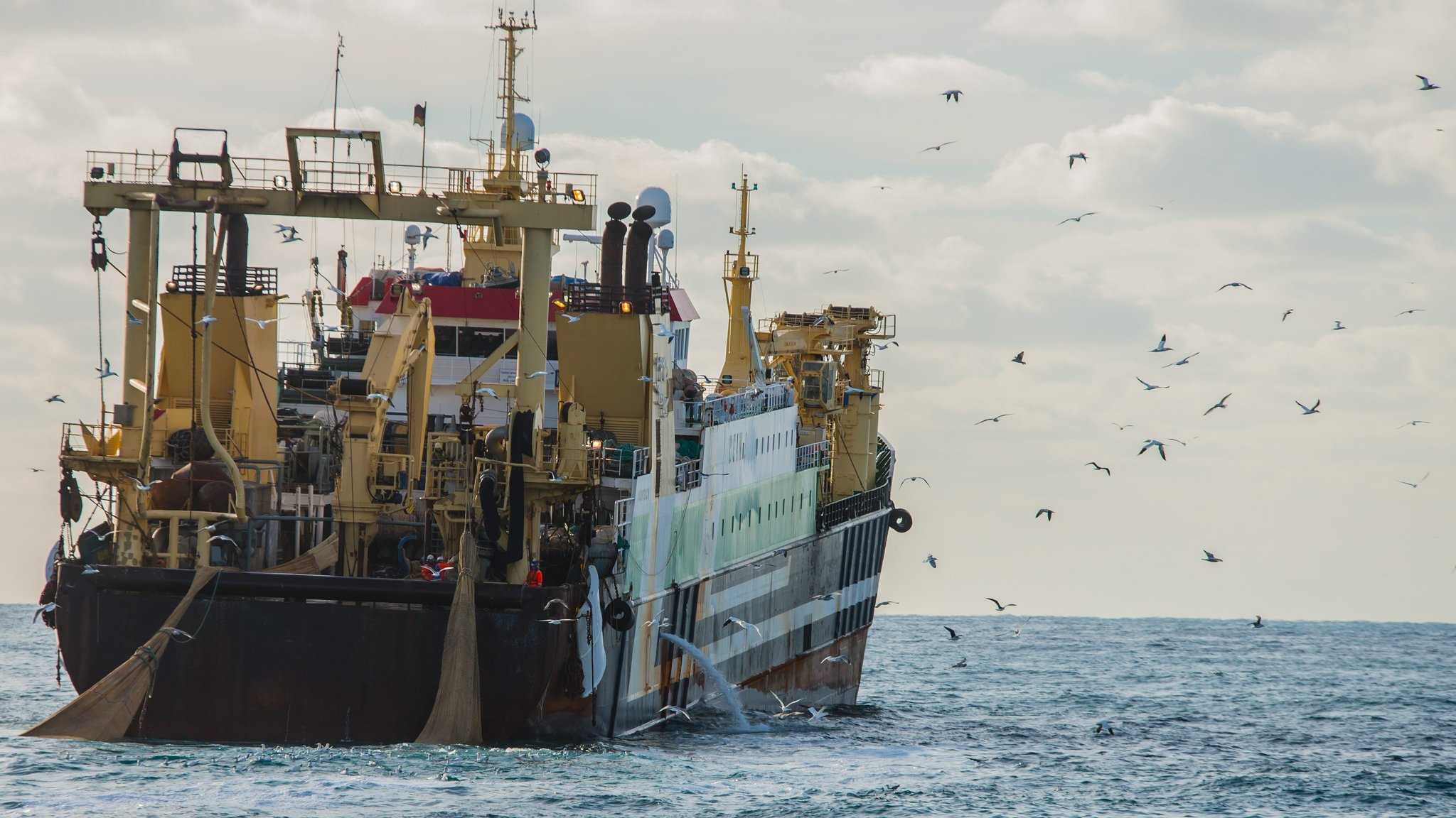 Fangschiff vor der britischen Küste